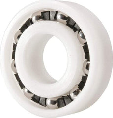 Made in USA - 17mm Bore Diam, 40mm OD, Open Plastic Race Radial Ball Bearing - 12mm Wide, 1 Row, Round Bore, 46 Lb Static Capacity, 69 Lb Dynamic Capacity - Eagle Tool & Supply