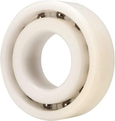 Made in USA - 25mm Bore Diam, 52mm OD, Open Plastic Race Radial Ball Bearing - 15mm Wide, 1 Row, Round Bore, 61 Lb Static Capacity, 92 Lb Dynamic Capacity - Eagle Tool & Supply