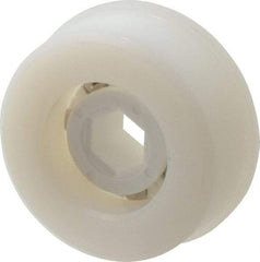 Made in USA - 1 Row, 1.87" OD, 7/16" Hex Bore Conveyor Roller Bearing - 92 Lb Capacity, 729 Max RPM, Stainless Steel with Polypropylene Housing - Eagle Tool & Supply