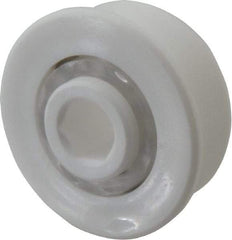 Made in USA - 2 Row, 1.6" OD, 7/16" Hex Bore Conveyor Roller Bearing - 85 Lb Capacity, 855 Max RPM, Stainless Steel with Polypropylene Housing - Eagle Tool & Supply