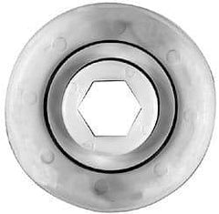 Made in USA - 2 Row, 2.26" OD, 7/16" Hex Bore Conveyor Roller Bearing - 148 Lb Capacity, 672 Max RPM, Stainless Steel with Polypropylene Housing - Eagle Tool & Supply