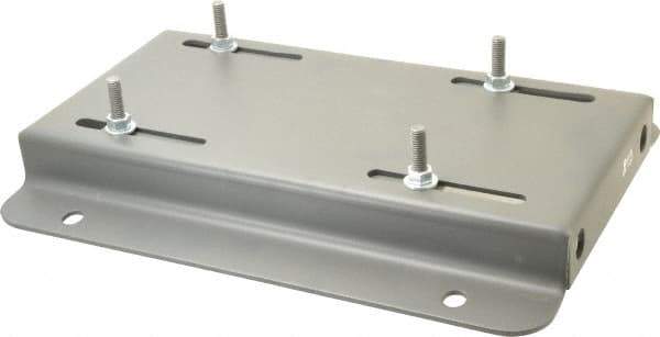 Made in USA - 3/8" Bolt Steel Rigid Fixed Base Motor Base - Adjusting Single Screw, 213T NEMA Frame - Eagle Tool & Supply