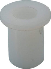 Made in USA - 3/8" Inside x 5/8" Outside Diam, Polyethylene Sleeve Bearing - 7/8" Flange Outside Diam, 3/32" Flange Thickness, 1" OAL - Eagle Tool & Supply