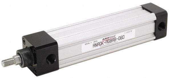 ARO/Ingersoll-Rand - 5" Stroke x 4" Bore Double Acting Air Cylinder - 3/4-16 Rod Thread, 250 Max psi, 185°F - Eagle Tool & Supply