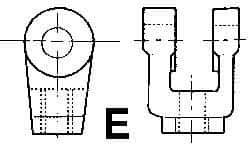 ARO/Ingersoll-Rand - Air Cylinder Rod Clevis - For 3-1/4 & 4" Air Cylinders, Use with Provenair Series - Eagle Tool & Supply