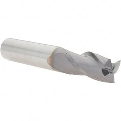 Niagara Cutter - 1/2", 1" LOC, 1/2" Shank Diam, 3" OAL, 3 Flute, Solid Carbide Square End Mill - Single End, TiAlN Finish, Spiral Flute, 30° Helix, Centercutting, Right Hand Cut, Right Hand Flute, Series C330 - Eagle Tool & Supply