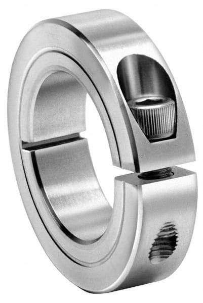 Climax Metal Products - 2-1/16" Bore, Steel, One Piece One Piece Split Shaft Collar - 3-1/4" Outside Diam, 3/4" Wide - Eagle Tool & Supply