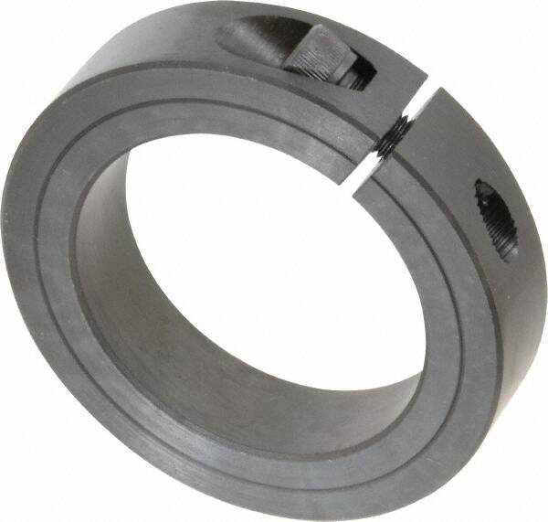 Climax Metal Products - 2-1/4" Bore, Steel, One Piece Clamp Collar - 3-1/4" Outside Diam, 3/4" Wide - Eagle Tool & Supply