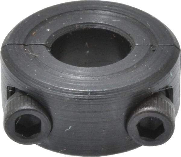 Climax Metal Products - 5/16" Bore, Steel, Two Piece Shaft Collar - 11/16" Outside Diam, 5/16" Wide - Eagle Tool & Supply