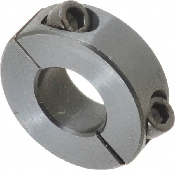 Climax Metal Products - 5/8" Bore, Steel, Two Piece Shaft Collar - 1-5/16" Outside Diam, 7/16" Wide - Eagle Tool & Supply