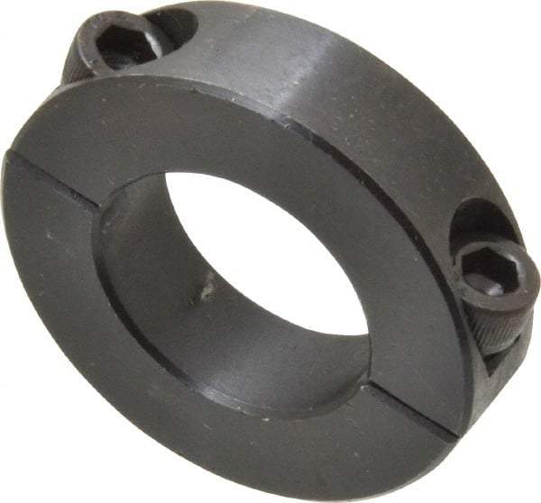 Climax Metal Products - 1-1/16" Bore, Steel, Two Piece Two Piece Split Shaft Collar - 1-7/8" Outside Diam, 1/2" Wide - Eagle Tool & Supply