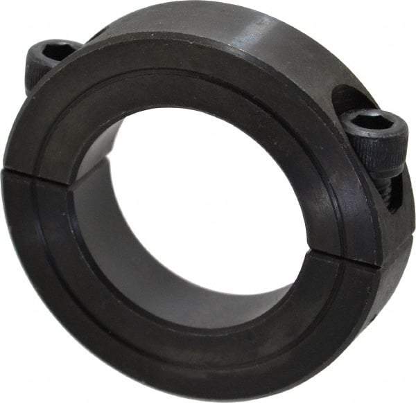 Climax Metal Products - 1-1/4" Bore, Steel, Two Piece Shaft Collar - 2-1/16" Outside Diam, 1/2" Wide - Eagle Tool & Supply