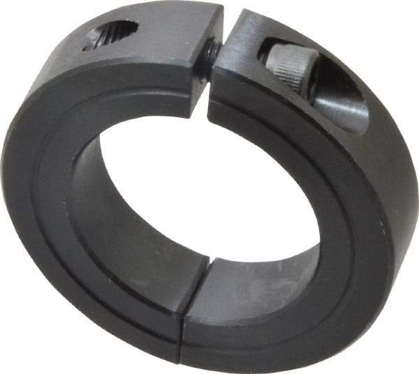Climax Metal Products - 1-1/2" Bore, Steel, Two Piece Shaft Collar - 2-3/8" Outside Diam, 9/16" Wide - Eagle Tool & Supply
