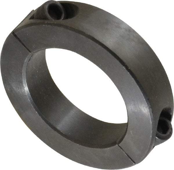 Climax Metal Products - 1-9/16" Bore, Steel, Two Piece Two Piece Split Shaft Collar - 2-3/8" Outside Diam, 9/16" Wide - Eagle Tool & Supply