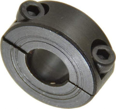 Climax Metal Products - 12mm Bore, Steel, Two Piece Shaft Collar - 1-1/8" Outside Diam - Eagle Tool & Supply