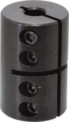 Climax Metal Products - 1/4" Inside x 13/16" Outside Diam, Rigid Coupling without Keyway - 1-1/4" Long - Eagle Tool & Supply