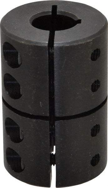 Climax Metal Products - 1/2" Inside x 1-1/4" Outside Diam, Rigid Coupling with Keyway - 1-7/8" Long x 1/8" Keyway Width - Eagle Tool & Supply