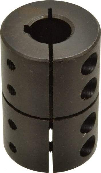 Climax Metal Products - 5/8" Inside x 1-1/2" Outside Diam, Rigid Coupling with Keyway - 2-1/4" Long x 3/16" Keyway Width - Eagle Tool & Supply