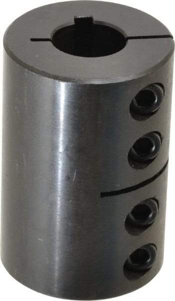 Climax Metal Products - 3/4" Inside x 1-3/4" Outside Diam, Rigid Coupling with Keyway - 2-5/8" Long x 3/16" Keyway Width - Eagle Tool & Supply