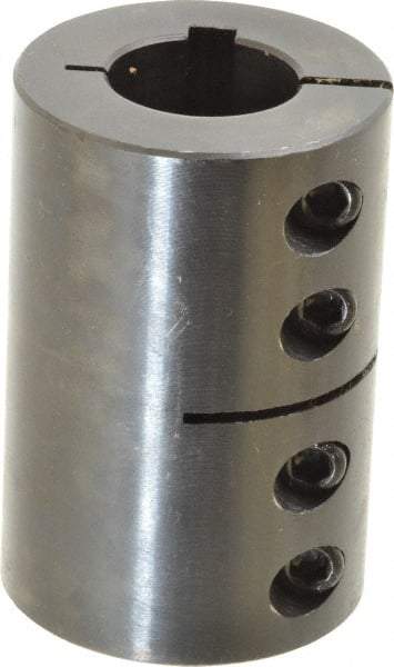 Climax Metal Products - 1" Inside x 2" Outside Diam, Rigid Coupling with Keyway - 3" Long x 1/4" Keyway Width - Eagle Tool & Supply