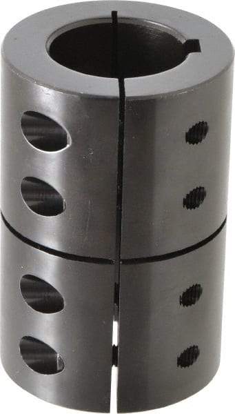 Climax Metal Products - 1-3/8" Inside x 2-3/8" Outside Diam, Rigid Coupling with Keyway - 3-5/8" Long x 5/16" Keyway Width - Eagle Tool & Supply