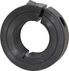 Climax Metal Products - 1-8 Thread, Steel, One Piece Threaded Shaft Collar - 1-3/4" Outside Diam, 1/2" Wide - Eagle Tool & Supply