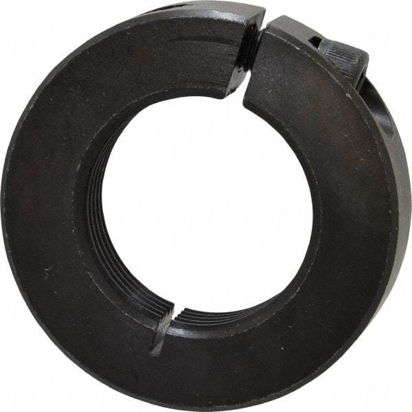 Climax Metal Products - 1-1/4-12 Thread, Steel, One Piece Threaded Shaft Collar - 2-1/16" Outside Diam, 1/2" Wide - Eagle Tool & Supply