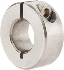 Climax Metal Products - 7/16" Bore, Stainless Steel, One Piece Clamp Collar - 15/16" Outside Diam, 3/8" Wide - Eagle Tool & Supply