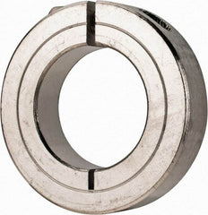 Climax Metal Products - 1-3/16" Bore, Stainless Steel, One Piece Clamp Collar - 2-1/16" Outside Diam, 1/2" Wide - Eagle Tool & Supply
