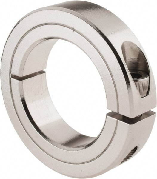 Climax Metal Products - 1-1/2" Bore, Stainless Steel, One Piece Clamp Collar - 2-3/8" Outside Diam, 9/16" Wide - Eagle Tool & Supply