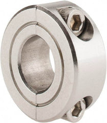 Climax Metal Products - 7/16" Bore, Stainless Steel, Two Piece Shaft Collar - 15/16" Outside Diam, 3/8" Wide - Eagle Tool & Supply