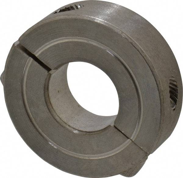 Climax Metal Products - 9/16" Bore, Stainless Steel, Two Piece Shaft Collar - 1-5/16" Outside Diam, 7/16" Wide - Eagle Tool & Supply