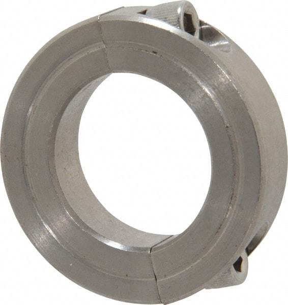 Climax Metal Products - 1-1/8" Bore, Stainless Steel, Two Piece Shaft Collar - 1-7/8" Outside Diam, 1/2" Wide - Eagle Tool & Supply