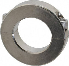 Climax Metal Products - 1-3/16" Bore, Stainless Steel, Two Piece Shaft Collar - 2-1/16" Outside Diam, 1/2" Wide - Eagle Tool & Supply