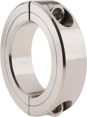Climax Metal Products - 1-3/4" Bore, Stainless Steel, Two Piece Shaft Collar - 2-3/4" Outside Diam, 11/16" Wide - Eagle Tool & Supply