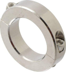 Climax Metal Products - 1-15/16" Bore, Stainless Steel, Two Piece Shaft Collar - 3" Outside Diam, 11/16" Wide - Eagle Tool & Supply
