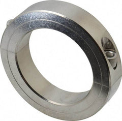 Climax Metal Products - 2-3/8" Bore, Stainless Steel, Two Piece Two Piece Split Shaft Collar - 3-1/2" Outside Diam, 3/4" Wide - Eagle Tool & Supply