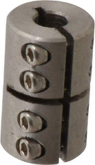 Climax Metal Products - 1/4" Inside x 11/16" Outside Diam, One Piece Split Clamping Collar - 1-1/8" Long - Eagle Tool & Supply