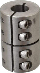 Climax Metal Products - 1/2" Inside x 1-1/8" Outside Diam, One Piece Split Clamping Collar - 1-3/4" Long - Eagle Tool & Supply