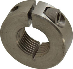 Climax Metal Products - 3/4-16 Thread, Stainless Steel, One Piece Threaded Shaft Collar - 1-1/2" Outside Diam, 1/2" Wide - Eagle Tool & Supply