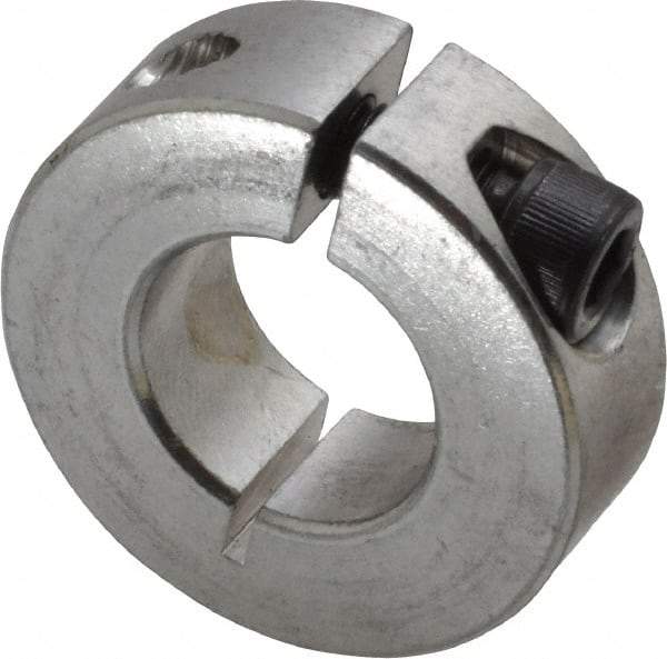 Climax Metal Products - 3/4" Bore, Aluminum, One Piece Clamp Collar - 1-1/2" Outside Diam, 1/2" Wide - Eagle Tool & Supply