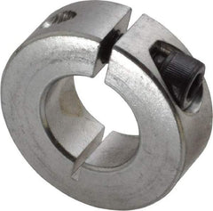 Climax Metal Products - 3/4" Bore, Aluminum, One Piece Clamp Collar - 1-1/2" Outside Diam, 1/2" Wide - Eagle Tool & Supply