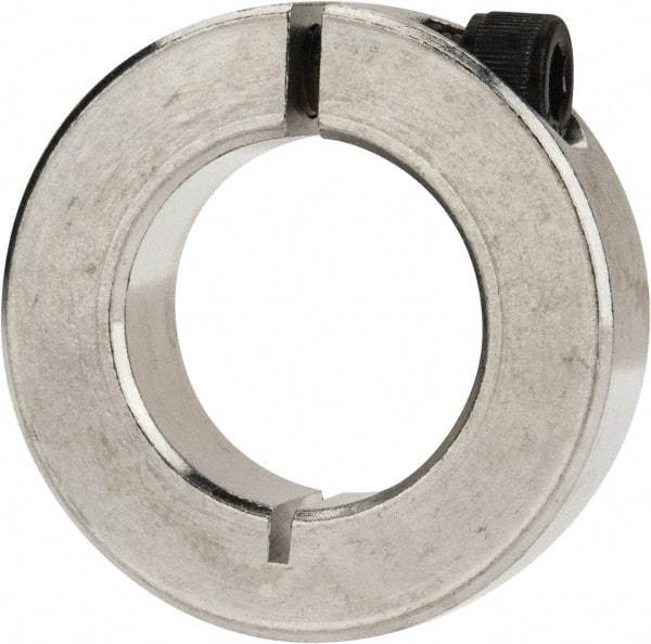 Climax Metal Products - 1" Bore, Aluminum, One Piece Clamp Collar - 1-3/4" Outside Diam, 1/2" Wide - Eagle Tool & Supply