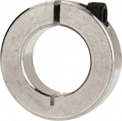 Climax Metal Products - 1" Bore, Aluminum, One Piece Clamp Collar - 1-3/4" Outside Diam, 1/2" Wide - Eagle Tool & Supply