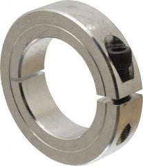 Climax Metal Products - 1-1/2" Bore, Aluminum, One Piece Clamp Collar - 2-3/8" Outside Diam, 9/16" Wide - Eagle Tool & Supply