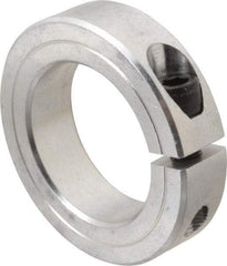 Climax Metal Products - 1-3/4" Bore, Aluminum, One Piece Clamp Collar - 2-3/4" Outside Diam, 11/16" Wide - Eagle Tool & Supply