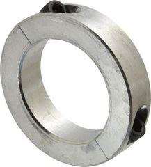 Climax Metal Products - 2" Bore, Aluminum, Two Piece Shaft Collar - 3" Outside Diam, 11/16" Wide - Eagle Tool & Supply