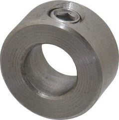 Climax Metal Products - 3/8" Bore, Stainless Steel, Set Screw Shaft Collar - 3/4" Outside Diam, 3/8" Wide - Eagle Tool & Supply