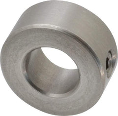 Climax Metal Products - 1/2" Bore, Stainless Steel, Set Screw Shaft Collar - 1" Outside Diam, 7/16" Wide - Eagle Tool & Supply