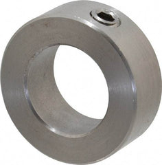 Climax Metal Products - 7/8" Bore, Stainless Steel, Set Screw Shaft Collar - 1-1/2" Outside Diam, 9/16" Wide - Eagle Tool & Supply